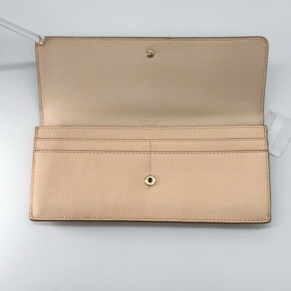 NWT COACH 52772 Edge Studs Crossgrain Slim Soft Leather Card Wallet Apricot Gold - Picture 6 of 7